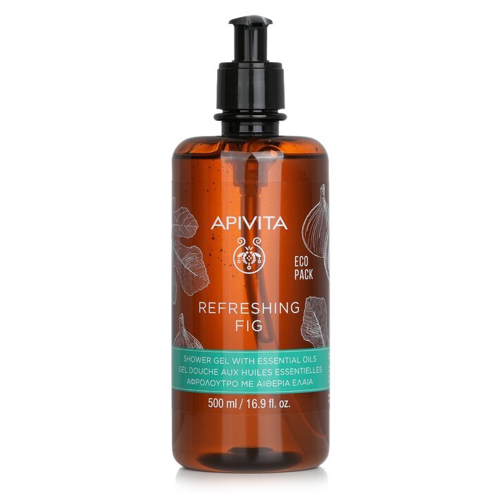 Apivita Refreshing Fig Shower Gel with Essential Oils - Ecopack 500ml/16.9oz