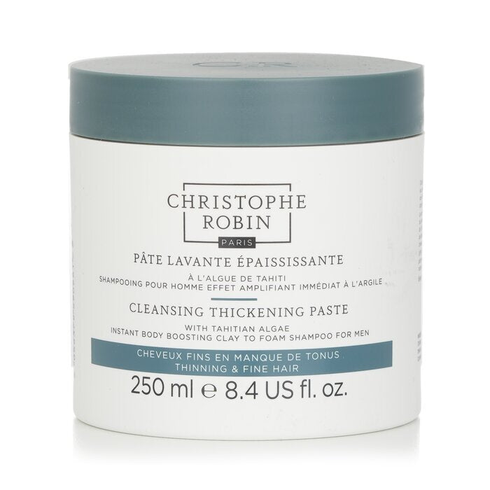Christophe Robin Cleansing Thickening Paste with Tahitian Algae For Men (Instant Body Boosting Clay to Foam Shampoo) 250ml/8.4oz