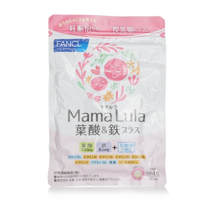 Fancl Mama Lula Folic Acid & Iron Plus Supplement 30 Days 120capsules