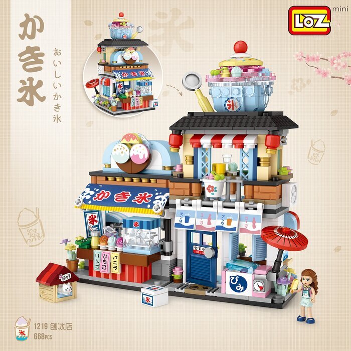 LOZ Mini Blocks - Japanese Shaved Ice Shop Building Bricks Set 15 x 20 x 8cm