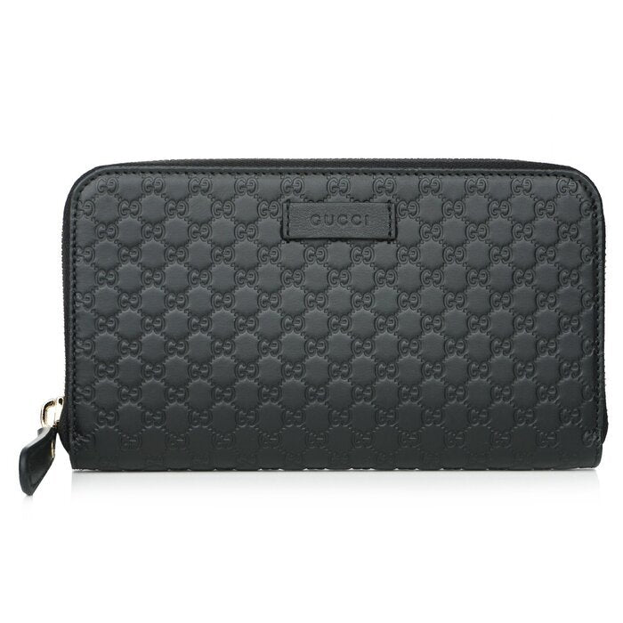 Micro GUCCISSIMA Round ZIP Wallet 449391 Black