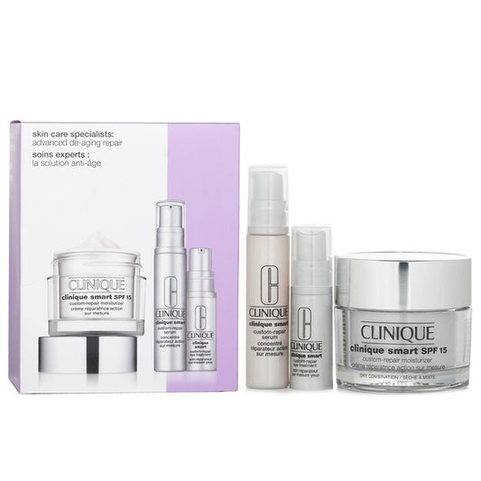 Skincare Specialists Clinique Smart Custom-Repair Set: Moisturizer SPF 15 50ml + Serum 10ml + Eye Treatment 5ml 3pcs