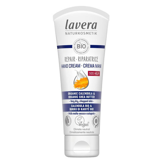 Lavera SOS Help Repar Hand Cream With Organic Celendula & Organic Shea Butter - For Very Dry, Chapped Skin 75ml/2.6oz