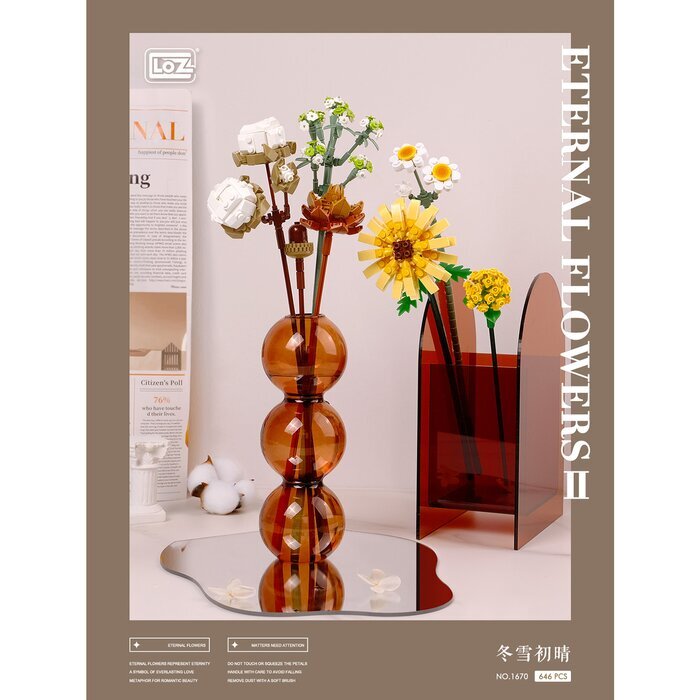 LOZ Mini Blocks -  Winter Snow and Early Sunshine Building Bricks Set 10 x 6 x 22cm