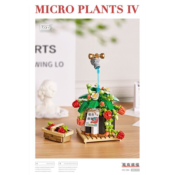 LOZ Mini Blocks - Eternal Flowers Garden Series - Raspberry has Trouble Building Bricks Set 11 x 6.5 x 24cm