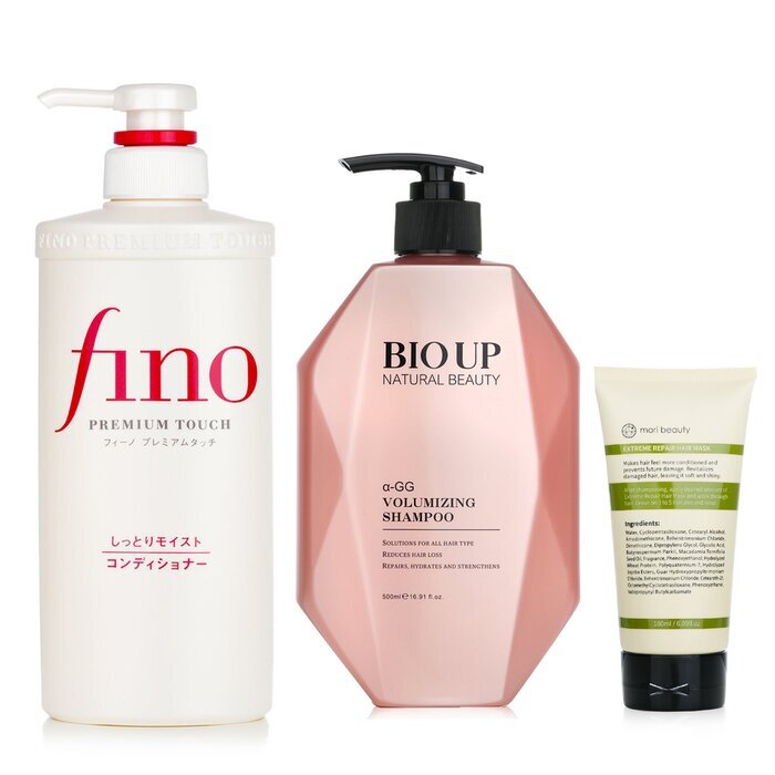 Shiseido Hair Conditione 550ml + Natural Beauty BIO UP Shampoo 500ml + mori beauty  Hair Mask 180ml 3pcs