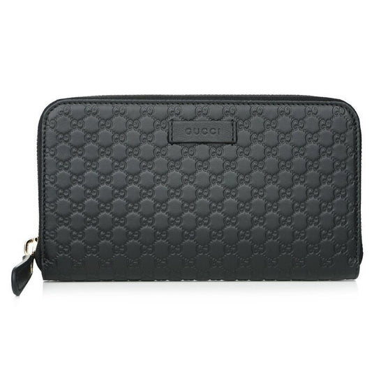 Micro GUCCISSIMA Round ZIP Wallet 449391 Black
