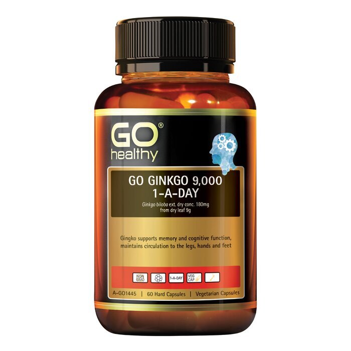Go Healthy [Authorized Sales Agent] GO Ginkgo 9000 1-A-DAY - 60 Vcaps 60pcs/box